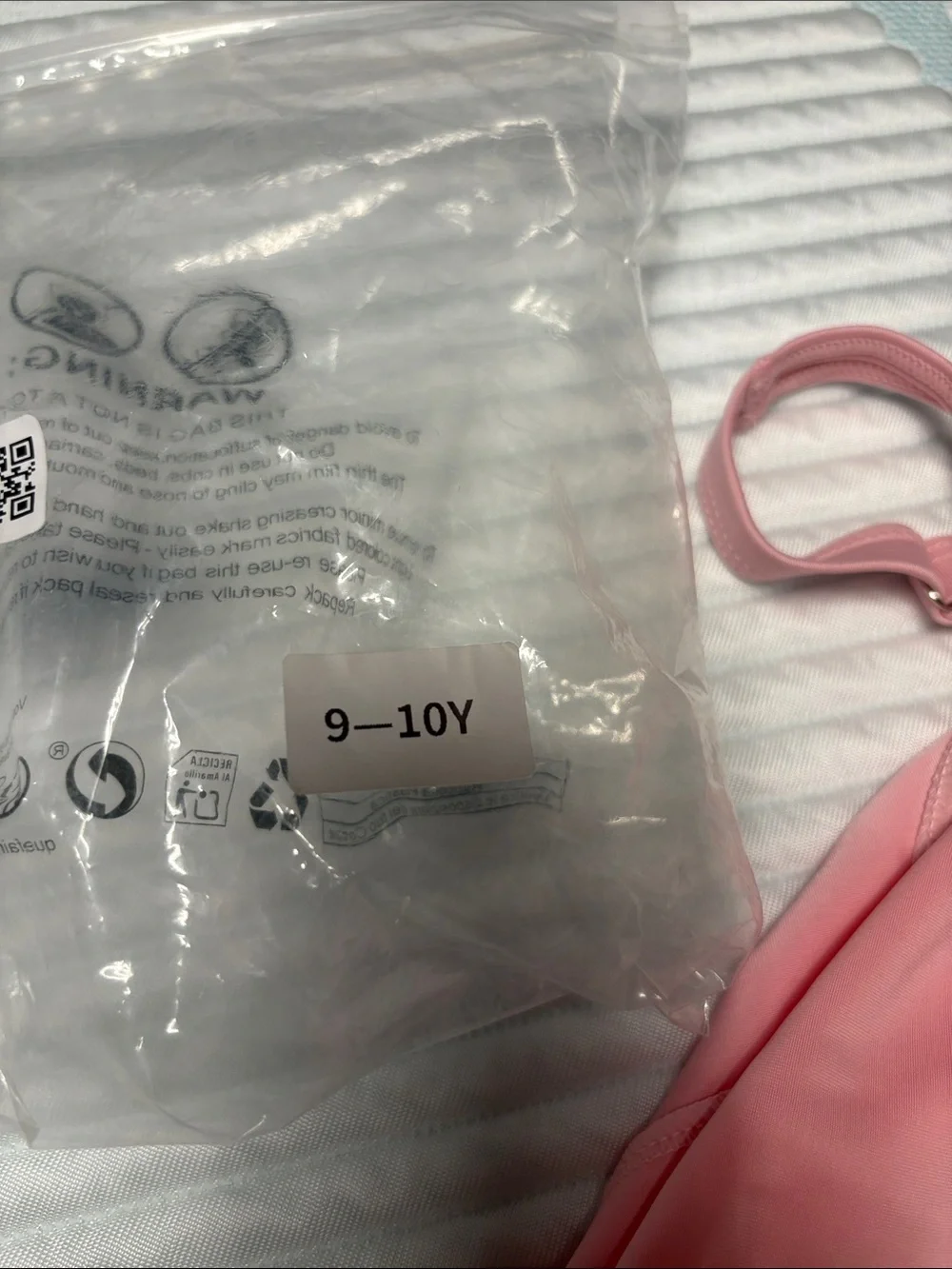 Girls Pink Swimsuit Top - Solid Light Pink